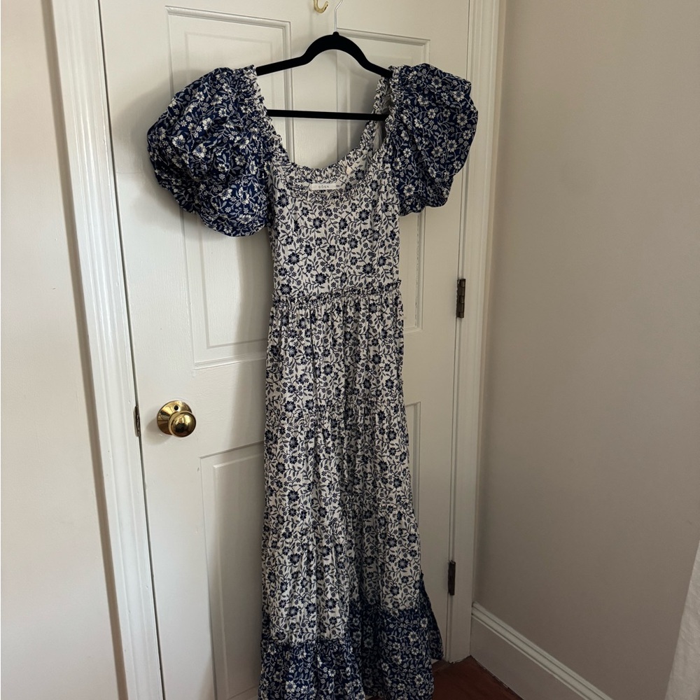 Doen Deia: Navy and White Floral Maxi Dress
